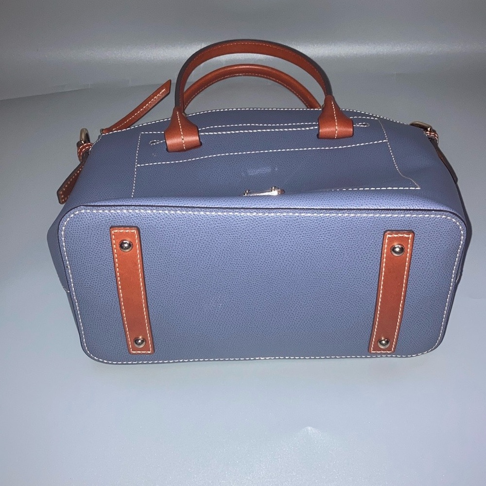 Elegant Blue and Brown Handbag - Picture 3 of 6